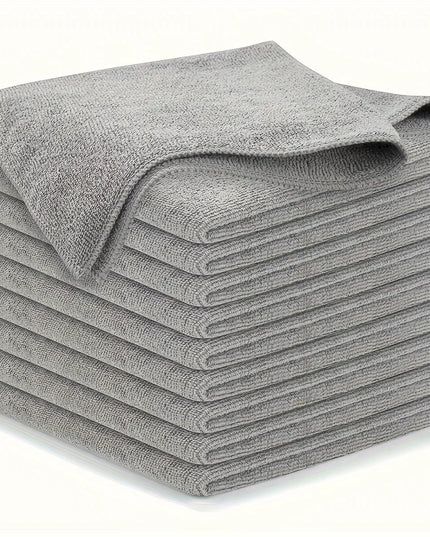 10 Pcs Kitchen Towel, Ultra-Fine Fiber Light Gray Cleaning Cloth Set, Absorbent, Soft and Stain-Removing Cloth