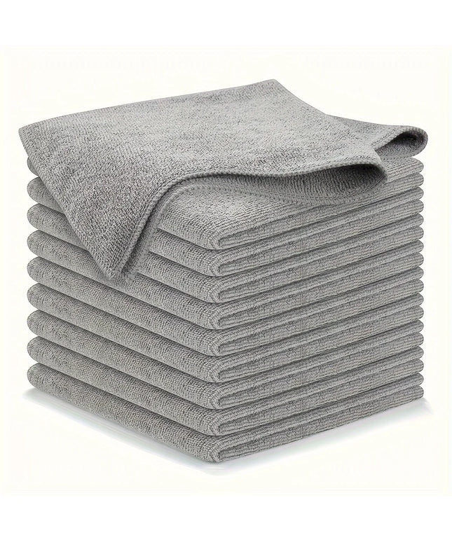 10 Pcs Kitchen Towel, Ultra-Fine Fiber Light Gray Cleaning Cloth Set, Absorbent, Soft and Stain-Removing Cloth