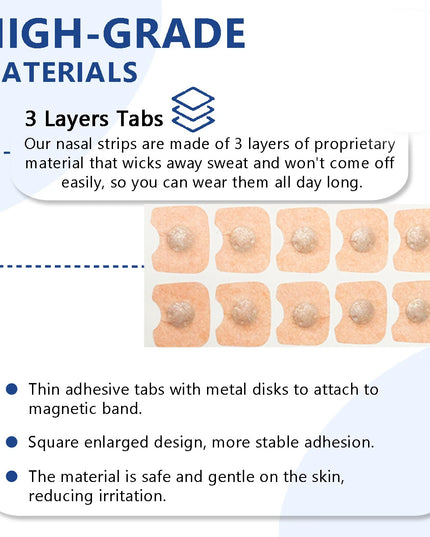 Snore Clips - sleeping magnetic nose clips for snoring & better breathing -30 patches & 4 nose clips