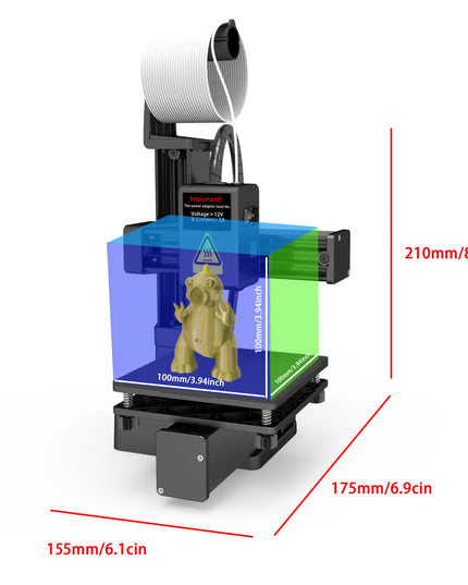 3D Printer Compatible with PLA TPU 1.75Mm Filament Include Power Adaptor-us plug