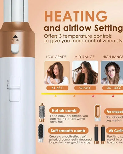 5 in 1 High Quality Professional Hair Dryer Set With 3 Modes And Hot Comb, Curling Iron, Hair Straightener For All Types Of Styling 