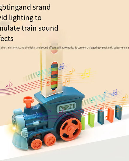 Auto Electric Domino Laying train Colorful Dominoes Set 