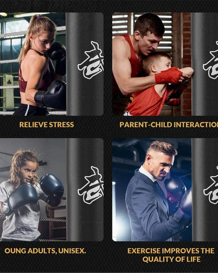 1 Set of heavy duty boxing bag set with accessories + 1 set free gloves!