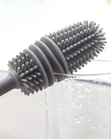 Silicone cup and bottle dish washing brush 