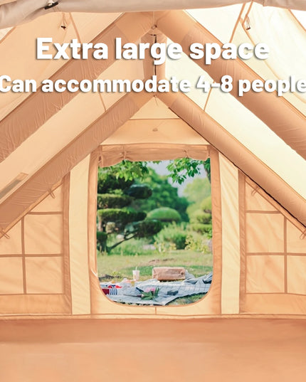 Portable ,inflatable and waterproof Camping Tent 4-8 People with Windows (with pump!)