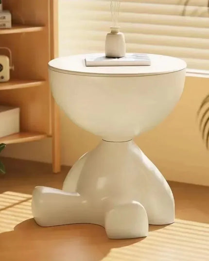 Cream Coffee Table Sofa Bed Side Table Modern Simple Home Accessories Living Room Decor Creative Flat Head Plastic round Tables