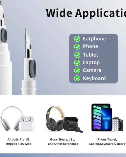 Device cleaning pen -3 in 1 Cleaning Tool for headphones / phones / laptop 