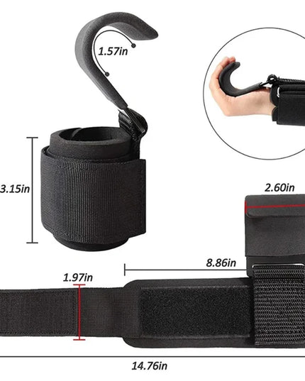 HookGrip - 2Pcs Non-Slip Weight Lifting Hook strap