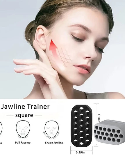 Silicone Jaw Exerciser and Facial Toner - 2pcs