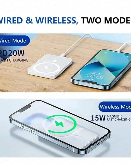 50000Mah Portable Magnetic Wireless Fast Charging Power Bank PD 22.5W- White color