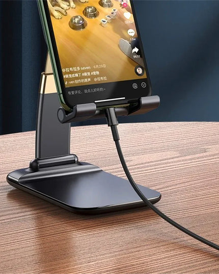 Portable Foldable Phone Stand – Adjustable Desk Holder for iPhone, iPad & Tablets