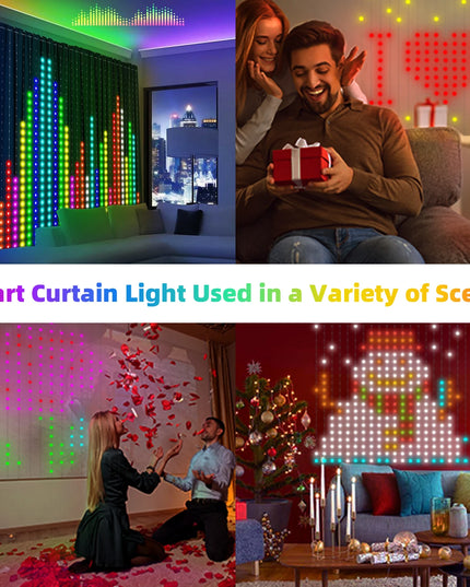 3x3 smart LED curtain with App RGB Fairy Lights , Music and Change Display best lighting decoration