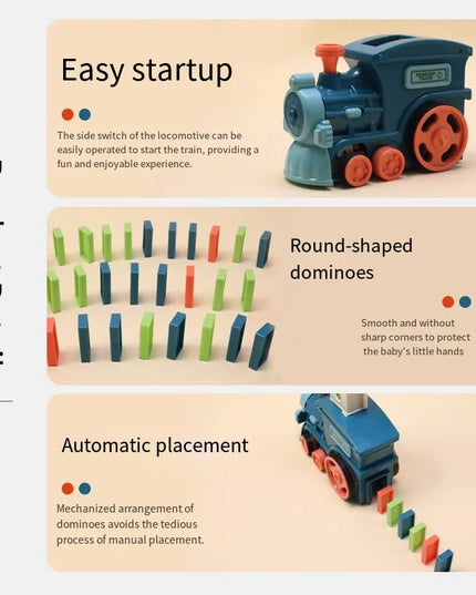 Auto Electric Domino Laying train Colorful Dominoes Set 