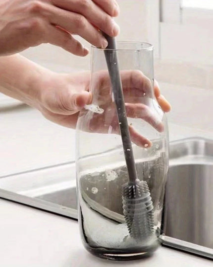 Silicone cup and bottle dish washing brush 