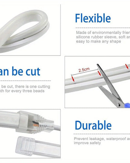 LEDStrip- Flexible waterproof Touch Sensor Silicone Strip Light USB DC 5V Dimmable Neon Sign Tape Waterproof for indoor/Outdoor 