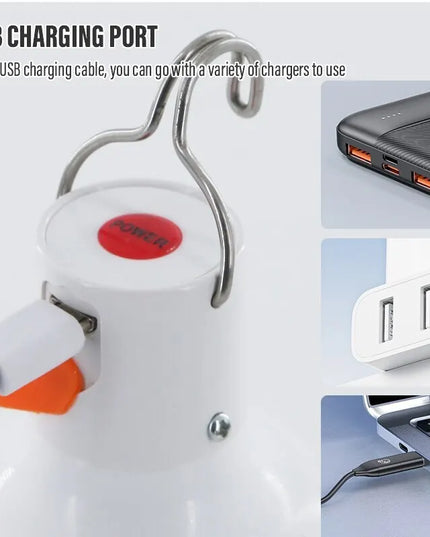 BrightNight - waterproof outdoor USB rechargeable bulb with hook