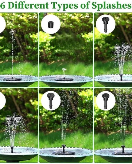 Outdoor fully wireless 2.5W solar fountain with pump kit & 6 nozzles (l akes/ pools / anywhere with water )