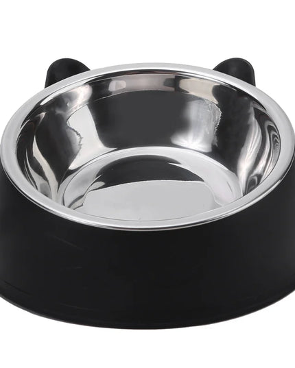 Inclined pet Bowl 2 in 1 stainless steel water bowl and food bowl 