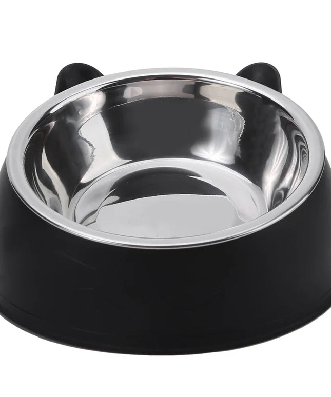 Inclined pet Bowl 2 in 1 stainless steel water bowl and food bowl 