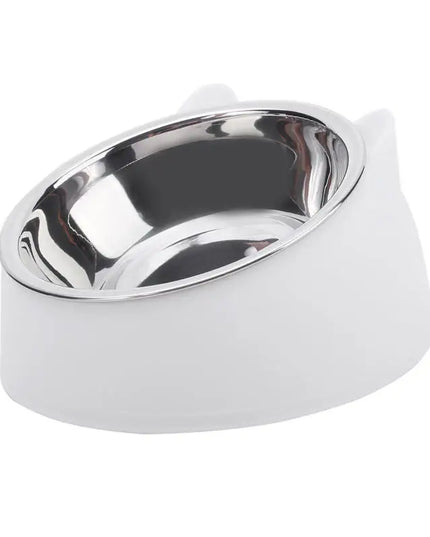 Inclined pet Bowl 2 in 1 stainless steel water bowl and food bowl 