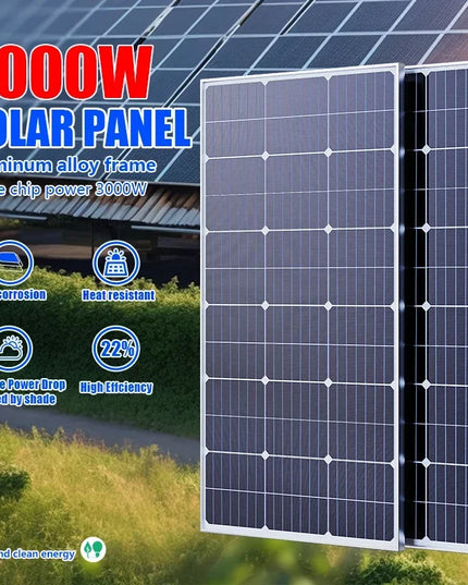 6000W/3000W High-Power Solar Panel Kit, Suitable for Outdoor Activities and Homes Camping and RV off Grid Living