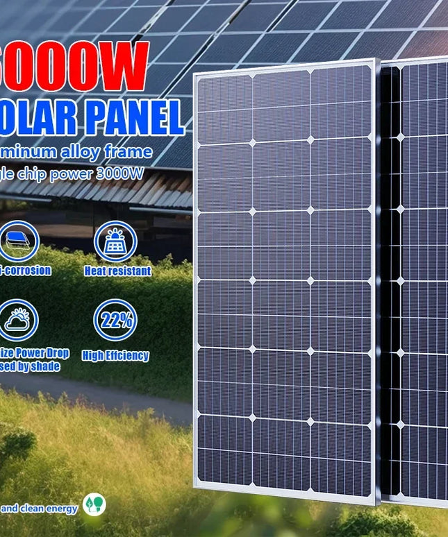 6000W/3000W High-Power Solar Panel Kit, Suitable for Outdoor Activities and Homes Camping and RV off Grid Living