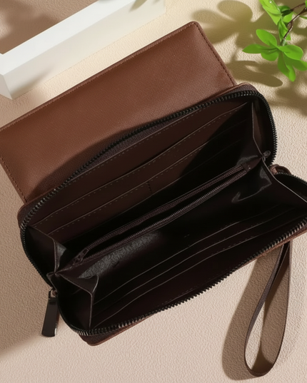 Classic Women's Faux Leather Zip Around Wallet & Card Holder