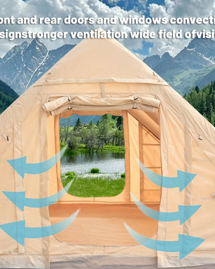 Portable ,inflatable and waterproof Camping Tent 4-8 People with Windows (with pump!)