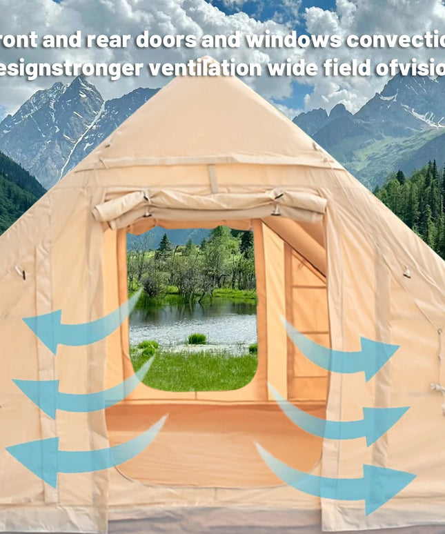 Portable ,inflatable and waterproof Camping Tent 4-8 People with Windows (with pump!)