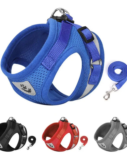 Adjustable & reflective mesh Cat Harness Leash for cats / small dogs