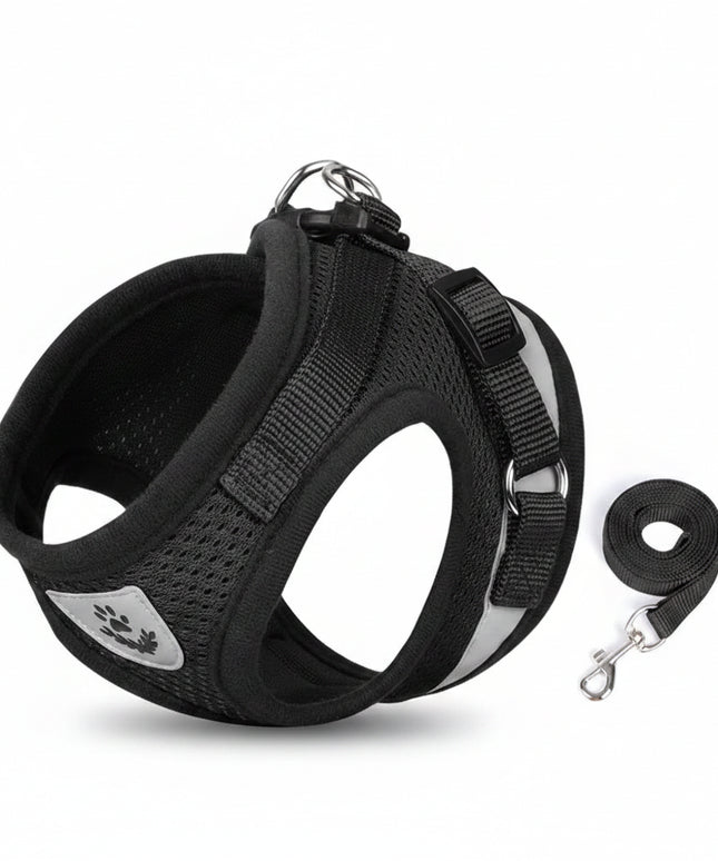 Adjustable & reflective mesh Cat Harness Leash for cats / small dogs