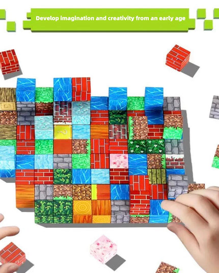 Minecrafters - Minecraft themed 200pcs magnetic building block set with free TNT Storage Box!