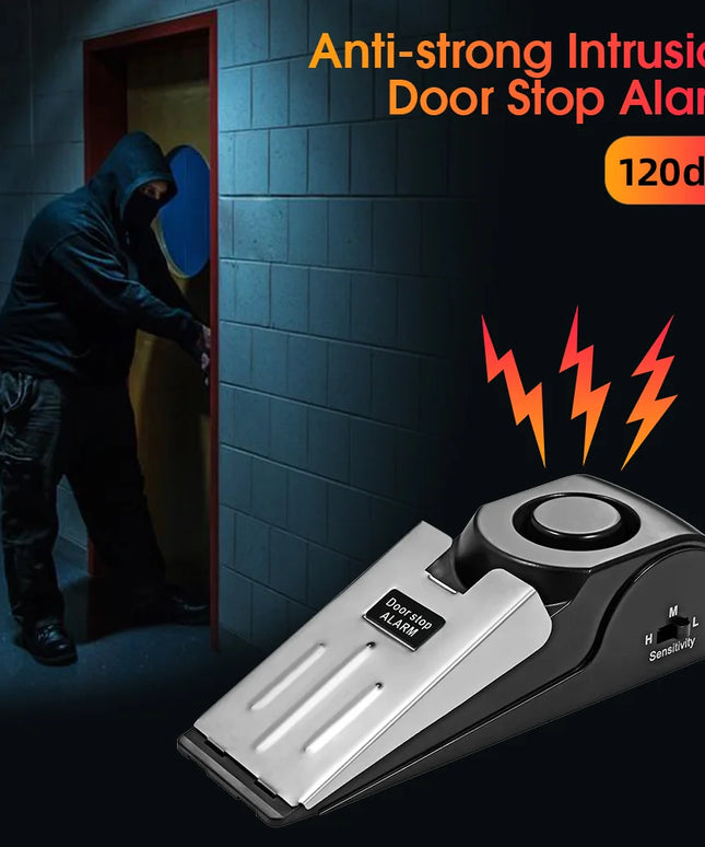 Portable wireless Doorstop Preasure Alarm System 120Db Loud 