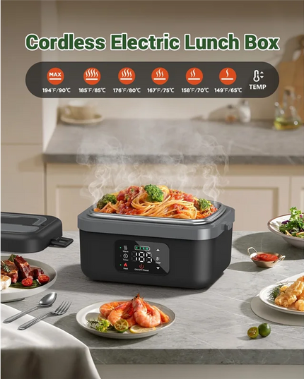 8000mAh Cordless Self-Heating Lunch Box for Car, Office & Travel