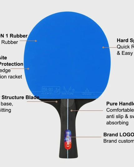 LOKI Long Handletable Ping Pong racket blue rubber