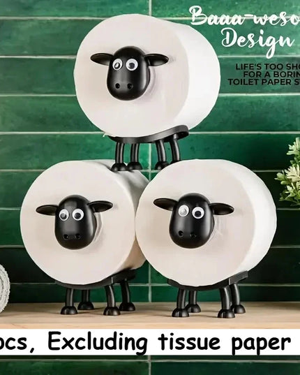 3pcs set of Funny Sheep Toilet Paper Holder roll stand 3 , cool bathroom art 
