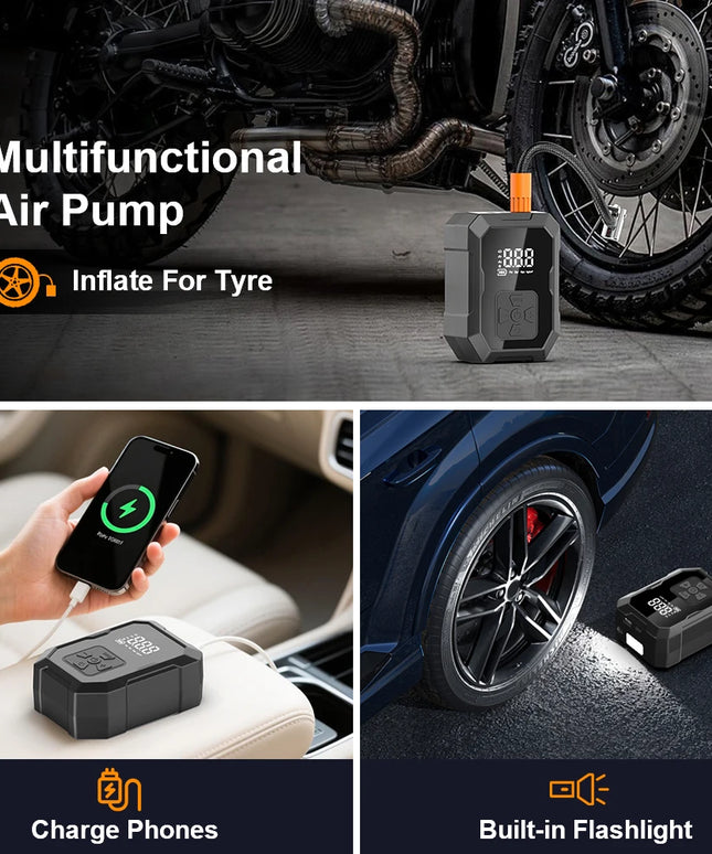 smartpump- Rechargeable multi use Inflator pump & powerbank with lights