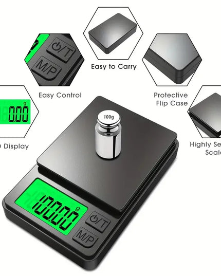 PrecisePocket- mini Precision Scale 1000G X 0.1G - Digital Gram, Food, Jewelry, Ounces/Grains 