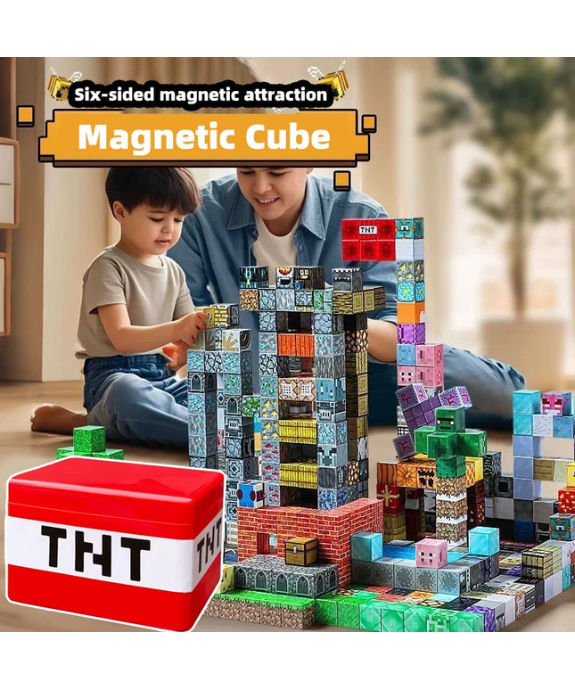 Minecrafters - Minecraft themed 200pcs magnetic building block set with free TNT Storage Box!