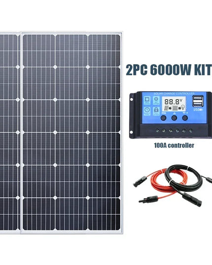 6000W/3000W High-Power Solar Panel Kit, Suitable for Outdoor Activities and Homes Camping and RV off Grid Living