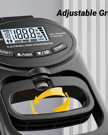 Strenghtgrip - 265LBS/120KG rechargeable Grip Strength Meter with LCD Screen 