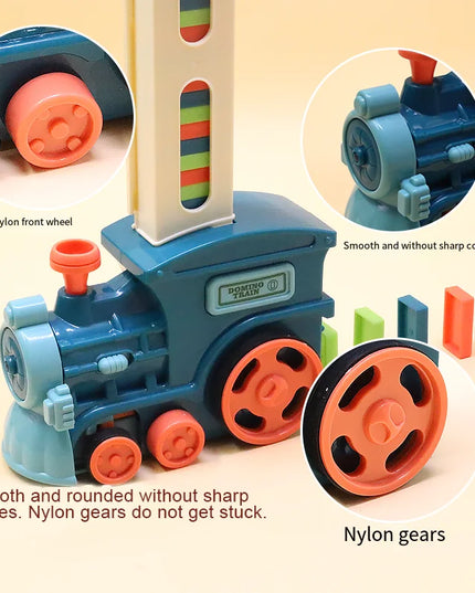 Auto Electric Domino Laying train Colorful Dominoes Set 