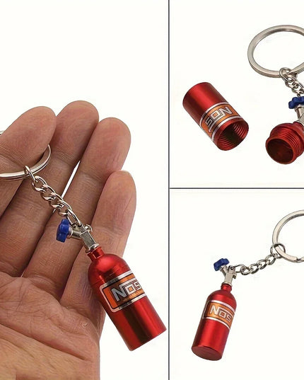 Nitrogen NOS Metal Bottle key chain