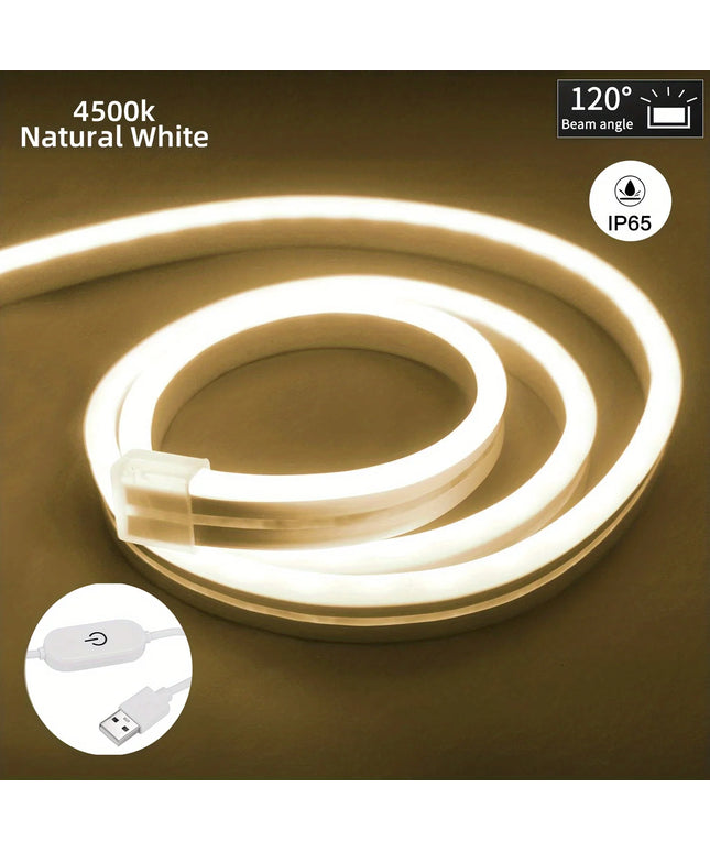 LEDStrip- Flexible waterproof Touch Sensor Silicone Strip Light USB DC 5V Dimmable Neon Sign Tape Waterproof for indoor/Outdoor 