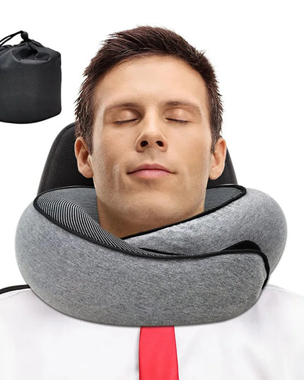 Portable Travel Snail Style Neck Pillow Memory best for Neck Support, Soft and supports all around the neck