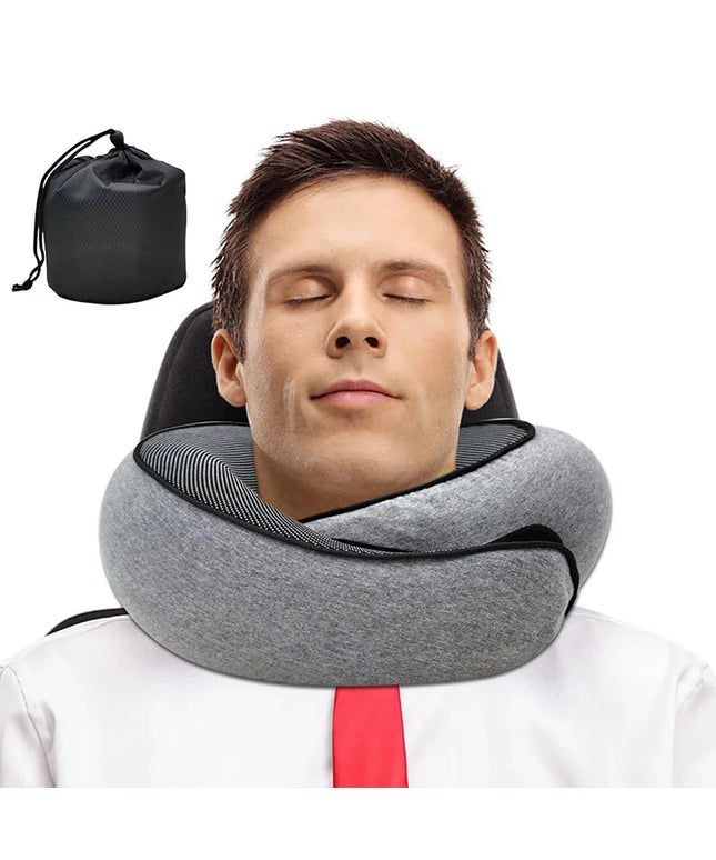 Portable Travel Snail Style Neck Pillow Memory best for Neck Support, Soft and supports all around the neck
