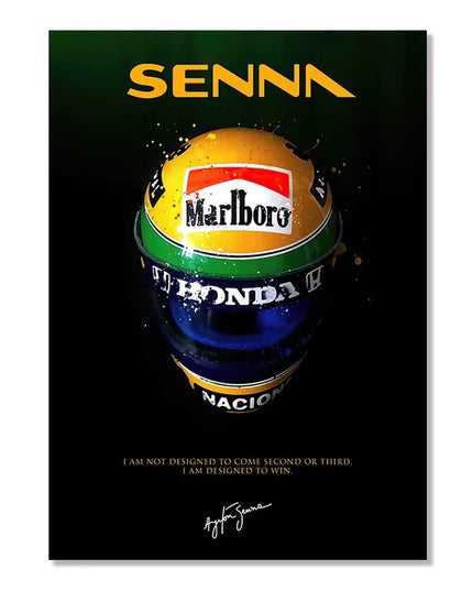 Modern F1 Racing legend "senna" Canvas Posters art -50x70cm (no frame)