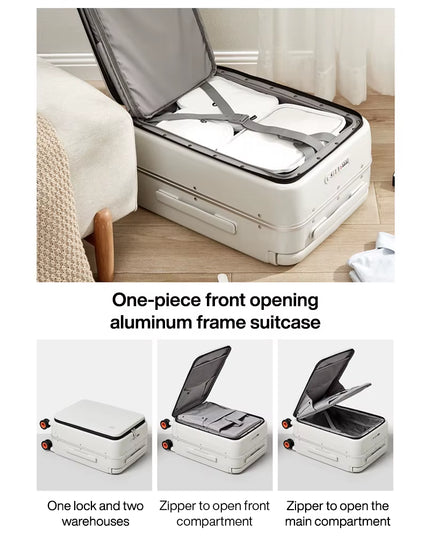 Mixi 24 inch Aluminum Frame Carry-On Luxury Traveling Luggage