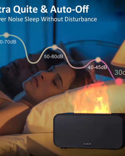 Mini Essential Oil Aroma Diffuser, 7 Colorful Flame Air Humidifier, Aromatherapy with Timing Setting 