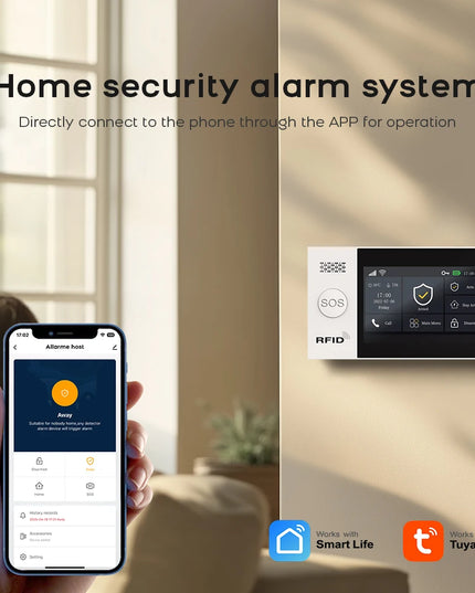2G GSM Tuya Wireless Home WIFI Home Security with Motion Detector Sensor Burglar Alarm System APP Control Support Alexa